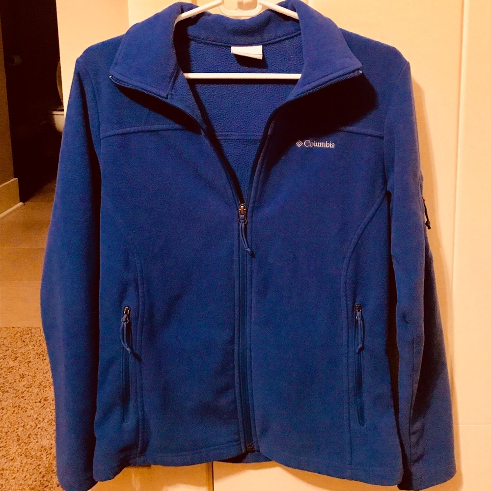 Blue and Purple Columbia Fleece Jacket, Size Small